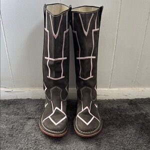 Arche Gray and Pink Women's Riding Boots